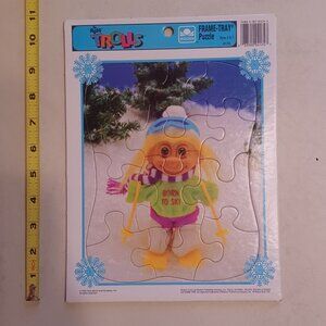 1992 Russ Trolls Frame Tray Puzzle Cardboard Vintage Born To Ski